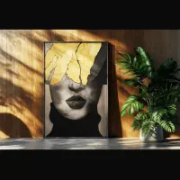 تابلو نقاشی مولتی مدیا کار شده با ورق طلا