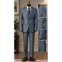 کت‌وشلوار مردانه Massimo Dutti ، طوسی آبی شیک
