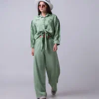 ست شومیز گره‌ای و شلوار شانتون