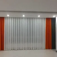 پرده حریر ساده پتینه با والان و نصاب میل پرده|پرده، رانر، رومیزی|رباطکریم, رباطکریم|دیوار