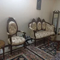 مبل سلطنتی با پارچه های کاملا نو با چوب گردو|مبلمان خانگی و میز عسلی|شاهین‌شهر, خانه کارگر|دیوار