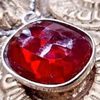 گردنی نقره با سنگ یاقوت آفریقای  معدنی