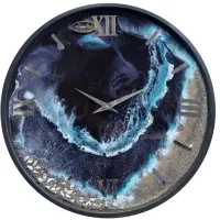 ساعت رزین طرح دریای مشکی