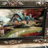 دو عدد تابلو فرش وان یکاد و منظره|تابلو فرش|قم, وادی السلام|دیوار