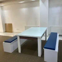 میز غذاخوری با دو نیمکت