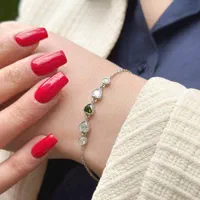 دستبند نقره دونه فلاور آب طلا جواهری the best|بدلیجات|تبریز, |دیوار