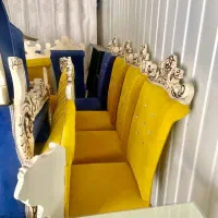 ست مبل و میز ناهارخوری استیل مدل عروس، بسیار تمیز|مبلمان خانگی و میز عسلی|دلیجان, |دیوار