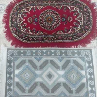 پادری فرش قرمز و پادری آبی طوسی فرشینه سالم شیک