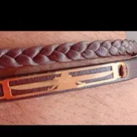 دستبند چرم طلا