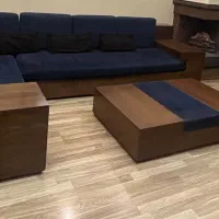 مبل راحتی ال + میز وسط+ مبل تک