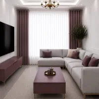 پنل 4چین پرده ( حریر/مخمل ) با رنگ‌بندی بالا