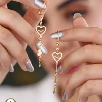 گوشواره طلا آویزی طرح بینهایت