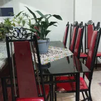 میز ناهارخوری فلزی ضد زنگ ۸ نفره|میز و صندلی غذاخوری|ساری, |دیوار