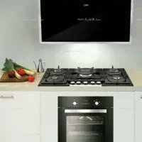 گاز رومیزی مدل چدن گرد و هود روکار مدل دوشیشه ۵۶z