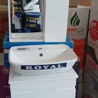 ست آینه باکس روشویی سفید pvc