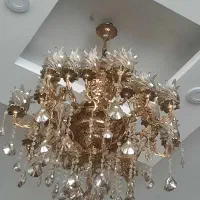 لوستر تمام برنجی و دیوار کوب درجه یک سالم ۲۱ شعله|لوستر و چراغ آویز|رودهن, |دیوار