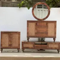 کنسول آینه ست مدل حصیری 120 سانت|بوفه، ویترین، کنسول|تهران, شهرک ولیعصر شمالی|دیوار