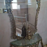 آینه همراه میز و ساعت|بوفه، ویترین، کنسول|خمینی‌شهر, |دیوار