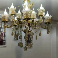 لوستر برنجی۵شاخه۱۰لامپه