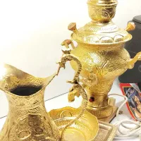 سماور برقی صنایع دستی اصفهان آبکاری طلای