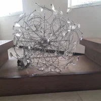 لوستر استیل سقفی مدل گرد|لوستر و چراغ آویز|قائمشهر, |دیوار