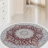 فرش دستباف (بساک)دایره های نایین ۱/۵ در ۱/۵|فرش|مشکین‌دشت, |دیوار