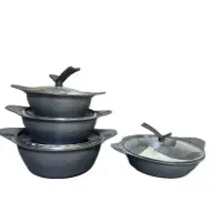 یک سرویس قابلمه۸ پارچه مشکی برند تکنوشف ایتالیایی