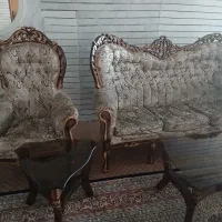 مبل 9نفره سلطنتی با چوب راش همراه کاور پارچه ای