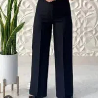 شلوار زنانه مشکی کرپ مازارتی دوبل