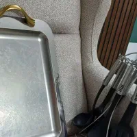 کفگیر و ملاقه تفلون و سینی استیل