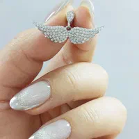 مدال گردنبند نقره کادویی بال ملکه کد313 نقره سازی