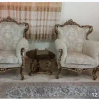 مبل ۹ نفره وناهار خوری ۶ نفره استیل ورق طلا|مبلمان خانگی و میز عسلی|نوشهر, |دیوار