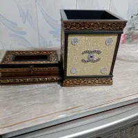 ست جا دستمالی و سطل زباله|صنایع دستی و سایر لوازم تزئینی|نسیم‌شهر, |دیوار