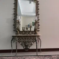 آیینه و شمعدان برنز