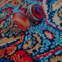 دو عدد انگشتر عقیق خوشرنگ