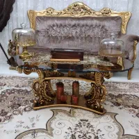 سرویس مبل استیل و آینه شمعدان و ساعت ایستاده