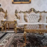 سلطنتی ۹ نفره ورق طلا چوب