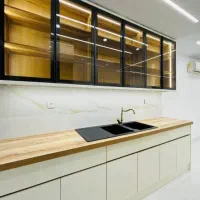 انواع کابینت آشپزخانه. کابینت هایگلاس متری۱۳میلیون