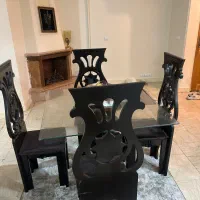 میز و صندلی غذاخوری انتیک راش