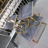 جلومبلی نهارخوری کنسول شلف ست الماسی فلز سنگ وکیوم