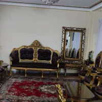 ست مبل و میز ناهار خوری و بوفه استیل چوب گردو