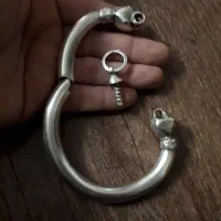 دستبند پالهنگ نقره صفوی لولا دار عتیقه موزه ای|کلکسیون اشیاء عتیقه|تهران, باغ خزانه|دیوار