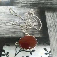 گردنبندنقره عقیق  ایاربالاوزن نقره۱۴گرم
