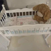 تخت چوبی ننویی نوزاد|تخت و صندلی بچه|تهران, شهرک شریعتی|دیوار