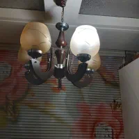 لوستر ۵شاخه چوبی