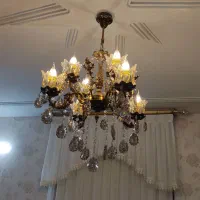 ۴ لوستر ۴شاخه با چراغ سالم جنس بدنه برنج