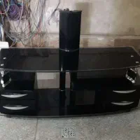 میز تلویزیون شیشه ای چهارکشو