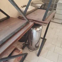 میز آهنی چوبی