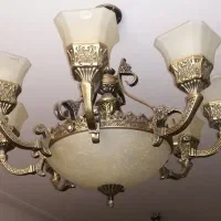 لوستر طرح برنز 8 شاخه و 3 شعله داخل 2 عدد|لوستر و چراغ آویز|ری, ظهیرآباد|دیوار