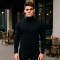 پلیور بافت یقه اسکی مدل Ersan رنگ مشکی|لباس|اردبیل, |دیوار